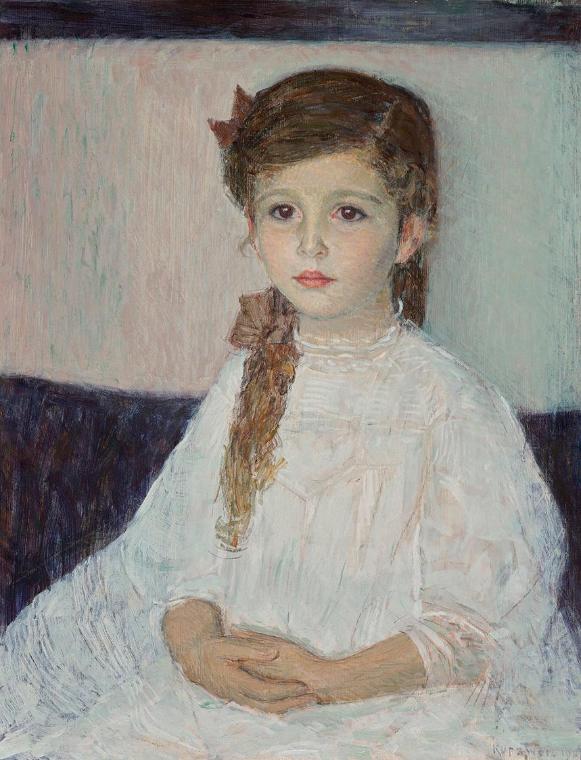 Max Kurzweil, Bettina Bauer, 1907, Öl und schwarze Kreide auf Leinwand, 66 x 52 cm, Belvedere, …