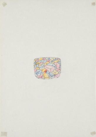 Roland Goeschl, Ohne Titel, Undatiert, Bleistift, Buntstift, Seidenpapier, Karton, 29,7 × 21 cm ...