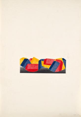 Roland Goeschl, Ohne Titel, 1974, Wachskreide auf Papier, 45 × 31,2 cm, Belvedere, Wien, Inv.-N…