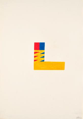 Roland Goeschl, Ohne Titel, 1974, Buntstift auf Papier, 44,2 × 31,2 cm, Belvedere, Wien, Inv.-N…