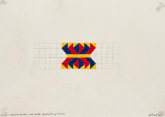 Roland Goeschl, Aus dem Fertigteilgarten entwickelte Gestaltungsweise, 1978, Bleistift und Bunt…