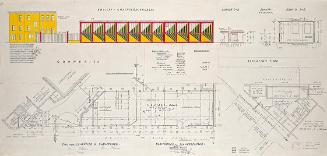 Roland Goeschl, Ansicht Guschelbauergasse, 1978, Bleistift und Buntstift auf Papier, 45,6 × 94, ...