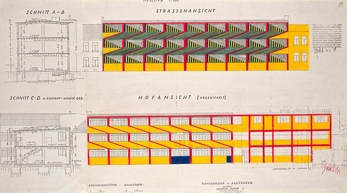 Roland Goeschl, Ohne Titel, 1979, Bleistift und Buntstift auf Papier, 45,7 × 81,7 cm, Belvedere…