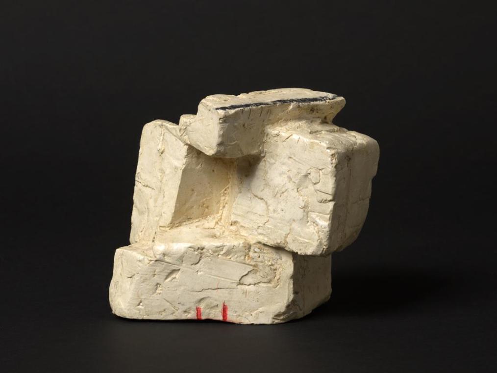 "Der Ring des Nibelungen" (Richard Wagner). Entwurf für die Bühnenbauten "Siegfried", 3. Bild "Wilde Gegend", zur Inszenierung an der Deutschen Oper, Berlin, 1966. Linker Teil