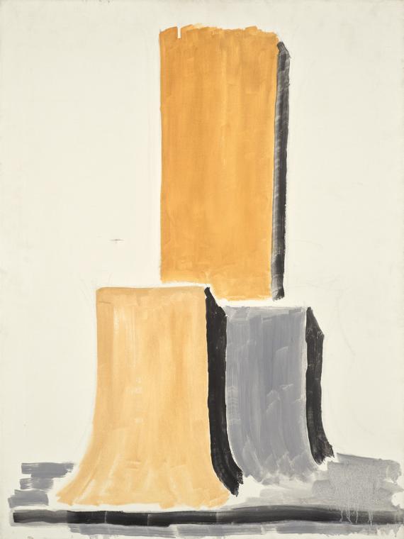 Fritz Wotruba, Gelber Torso, 1969, Öl auf Leinwand, 80 × 60 cm, Belvedere, Wien, Inv.-Nr. FW 12…