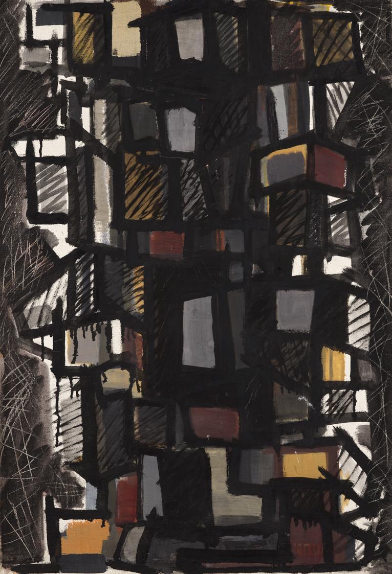Fritz Wotruba, Architektur, 1965, Öl auf Leinwand, 64,5 × 45 cm, Belvedere, Wien, Inv.-Nr. FW 1…