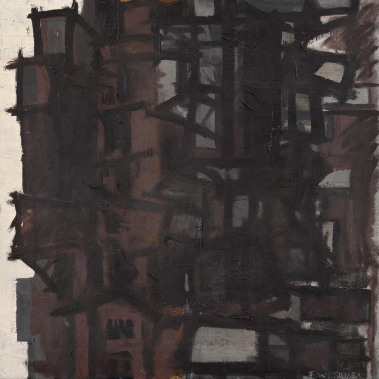 Fritz Wotruba, Architektur, 1965, Öl auf Leinwand, 50 × 50 cm, Belvedere, Wien, Inv.-Nr. FW 125 ...