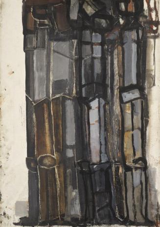 Fritz Wotruba, Vier Figuren, 1957, Öl auf Leinwand, 64,7 × 45,5 cm, Belvedere, Wien, Inv.-Nr. F…