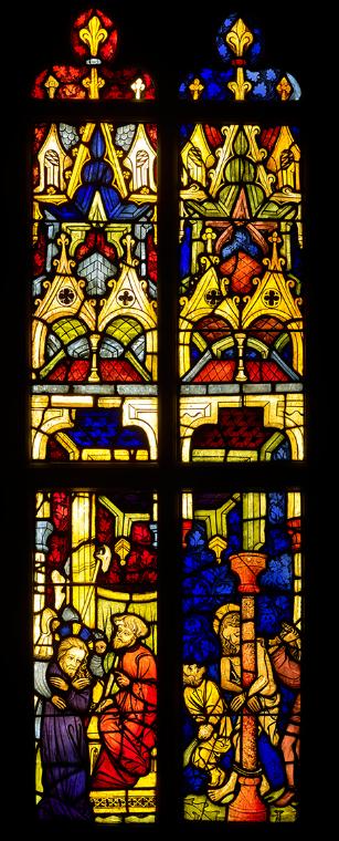 Meister Johannes , Glasfenster mit Passionsszenen, um 1406, Malerei auf Glas mit originaler Ble…