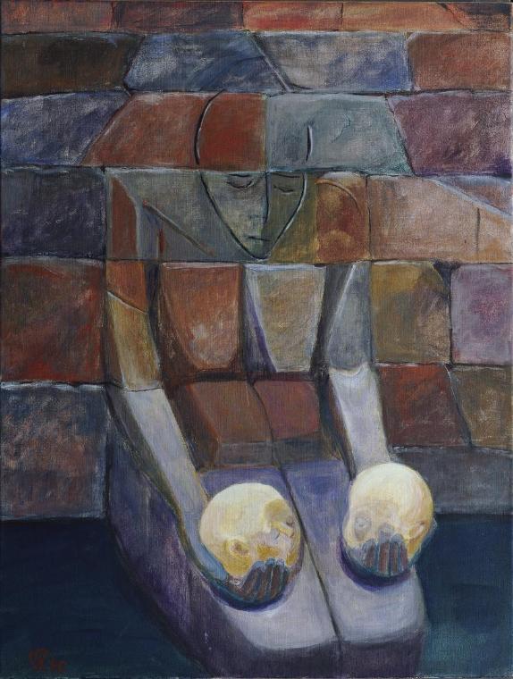 Ulrike Rill, Die große Mutter, 1990, Acryl auf Leinwand, 104,5 x 80 cm, Belvedere, Wien, Inv.-N ...