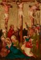 Meister der St. Lambrechter Votivtafel, Kreuzigung Christi, Wien, um 1430, Malerei auf Nadelhol…
