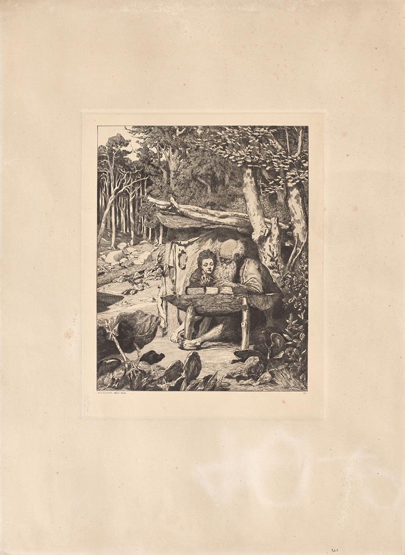 Simplici Schreibstunde (Platte VII), aus Intermezzi. Rad. Op. IV. 12 Compositionen