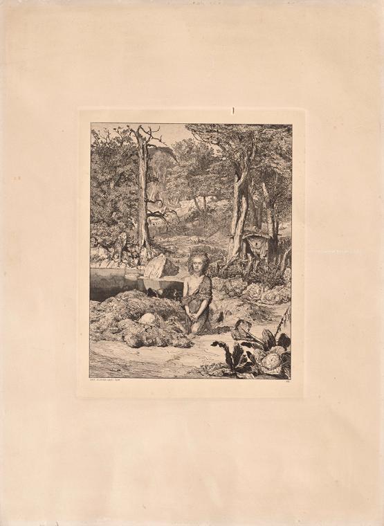 Max Klinger, Simplicius am Grabe des Einsiedlers (Platte VIII), aus Intermezzi. Rad. Op. IV. 12…