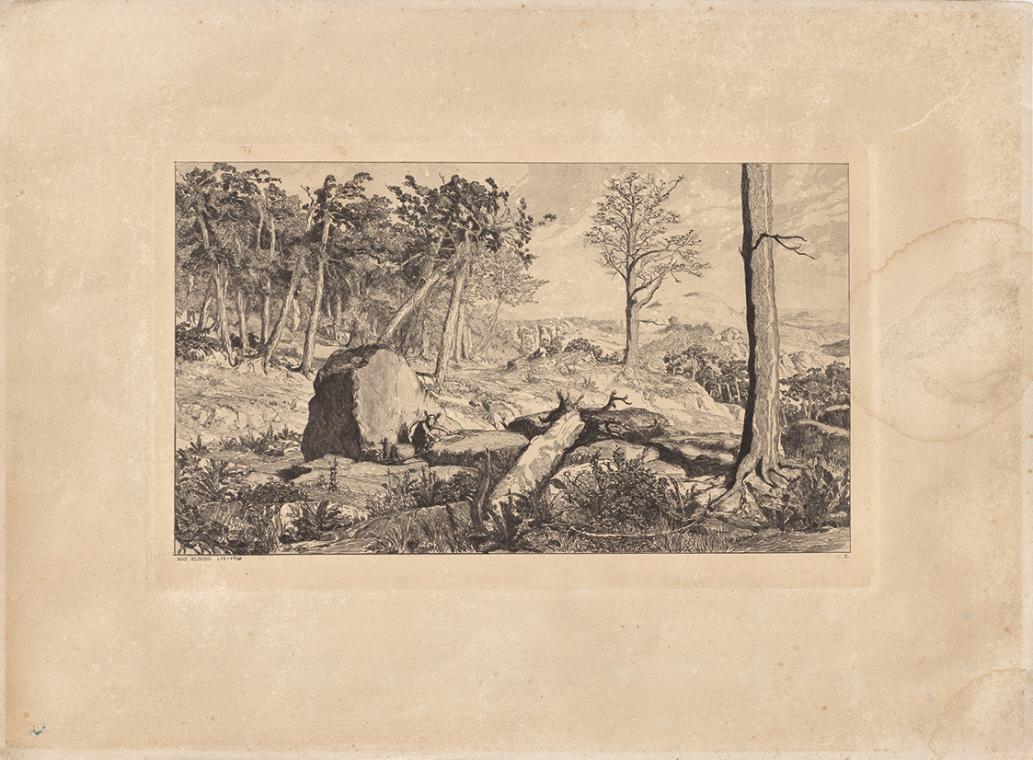 Max Klinger, Simplicius in der Waldeinöde (Platte X), aus Intermezzi. Rad. Op. IV. 12 Compositi…