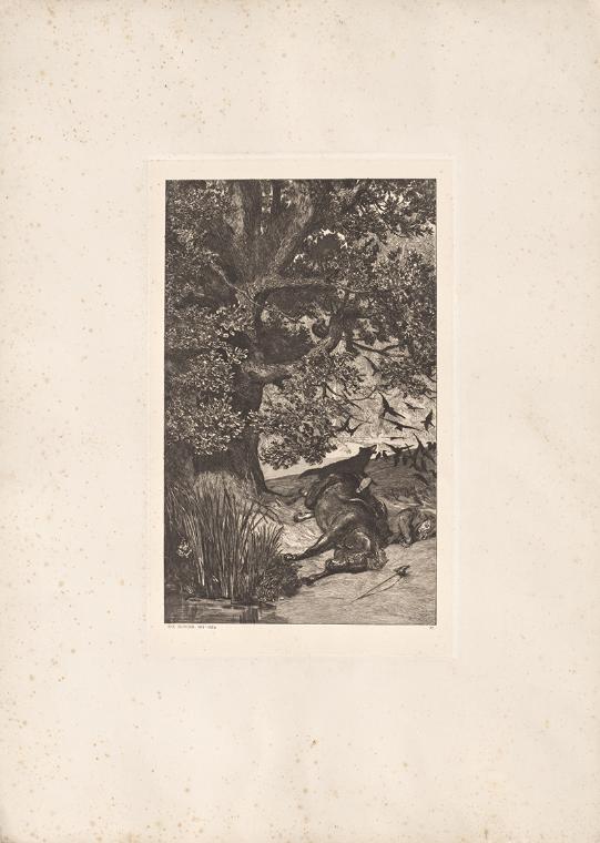 The image depicts a landscape scene with a large tree in the background. In the foreground, several animals are lying on the ground. The surroundings are adorned with vegetation, such as grasses and shrubs. The composition conveys a natural, tranquil atmosphere.

[AI-generated with ChatGPT]