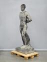 Fritz Wotruba, Grosse dunkle Figur, 1933, Hartsandstein, schwarz bemalt, 243 × 82,5 × 55,5 cm, …