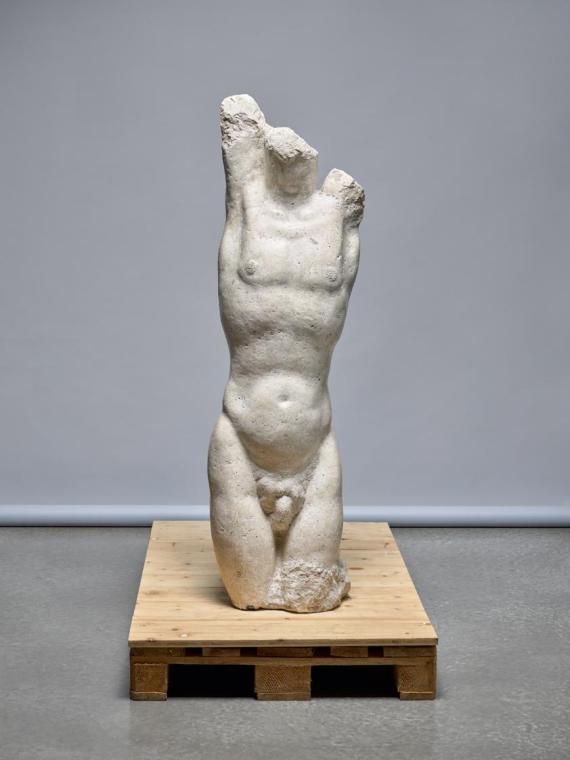 Fritz Wotruba, Torso, 1928–1929, Mannersdorfer Kalkstein, 141 × 41,5 × 44 cm, 200 kg, Belvedere ...