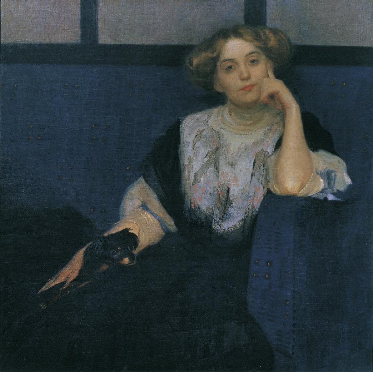Otto Friedrich, Elsa Galafrés, 1908, Öl auf Leinwand, 100 x 100 cm, Belvedere, Wien, Inv.-Nr. 8…