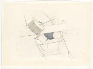 Renate Bertlmann, Boris trommelt 1 (Boris Zyklus), 1974, Bleistift, Buntstift, Transparentpapie…