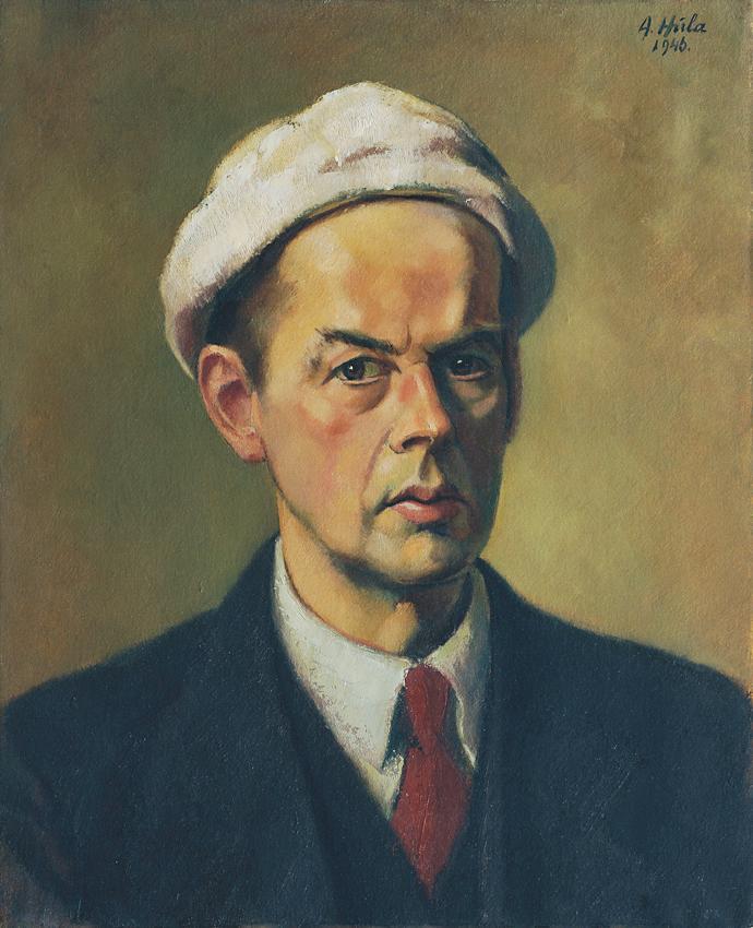 Anton Hula, Selbstbildnis mit weißer Mütze, 1946, Öl auf Leinwand, 54 x 44 cm, Belvedere, Wien,…