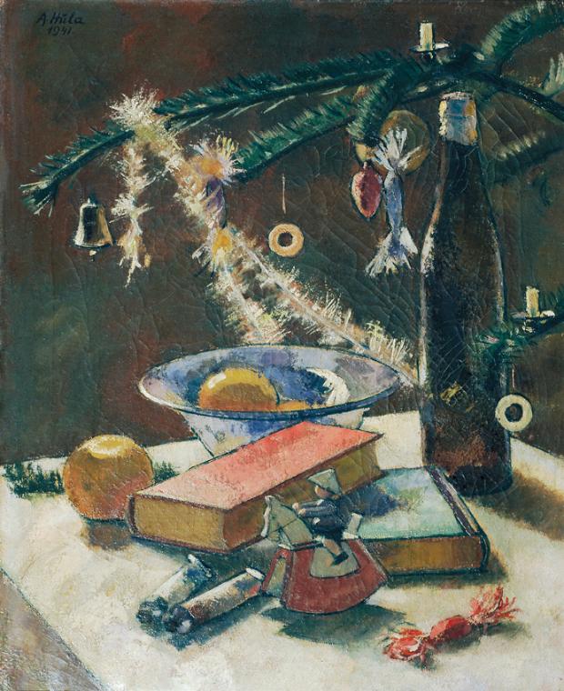 Anton Hula, Stillleben unter dem Christbaum, 1941, Öl auf Leinwand, 64 x 51,5 cm, Belvedere, Wi…