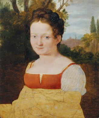 Johann Evangelist Scheffer von Leonhardshoff, Mädchenporträt, um 1815/1816, Öl auf Holz, 21,5 x…