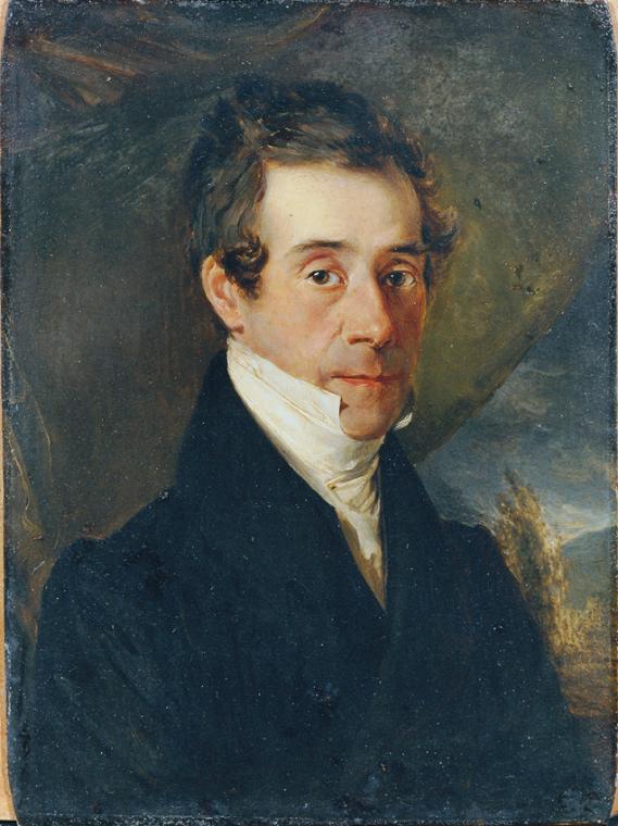 Michael Moritz Daffinger, Herrenporträt, vor 1841, Öl auf Elfenbein, 13 × 9,7 cm, Belvedere, Wi…