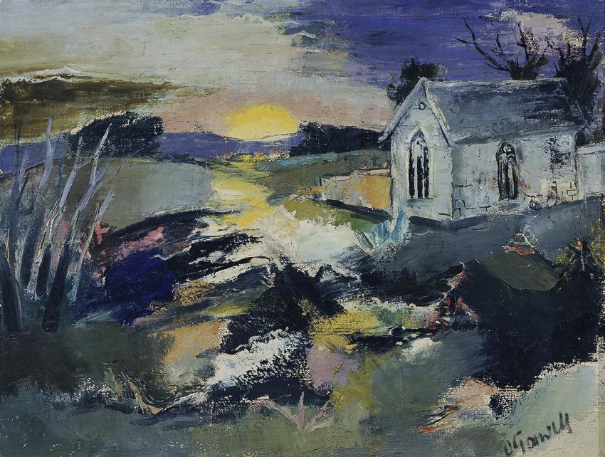 Oskar, Gawell, Sonnenuntergang, undatiert, Öl auf Leinwand, 65,5 x 86 cm, Belvedere, Wien, Inv.…