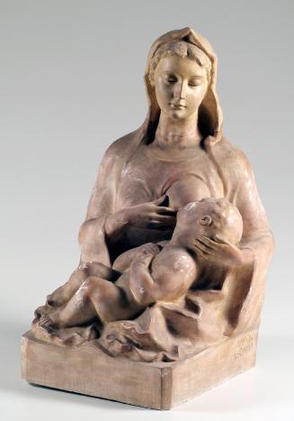 Anton Grath, Maria, das Kind an der Brust, Anfang 20. Jahrhundert, Gips, H: 46 cm, Belvedere, W…