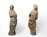 Südweststeirischer Bildschnitzer, Trauernde Maria, um 1465, Lindenholz mit Fassungsresten, H: 1…