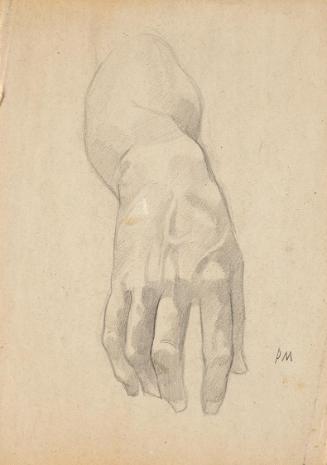 Paul Meissner, Handstudie, undatiert, Bleistift, 29,8 × 21 cm, Belvedere, Wien, Inv.-Nr. 11219/…