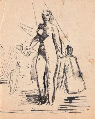 Paul Meissner, Drei Frauenakte, 1934, Tusche in schwarz, 22 × 17,6 cm, Belvedere, Wien, Inv.-Nr…