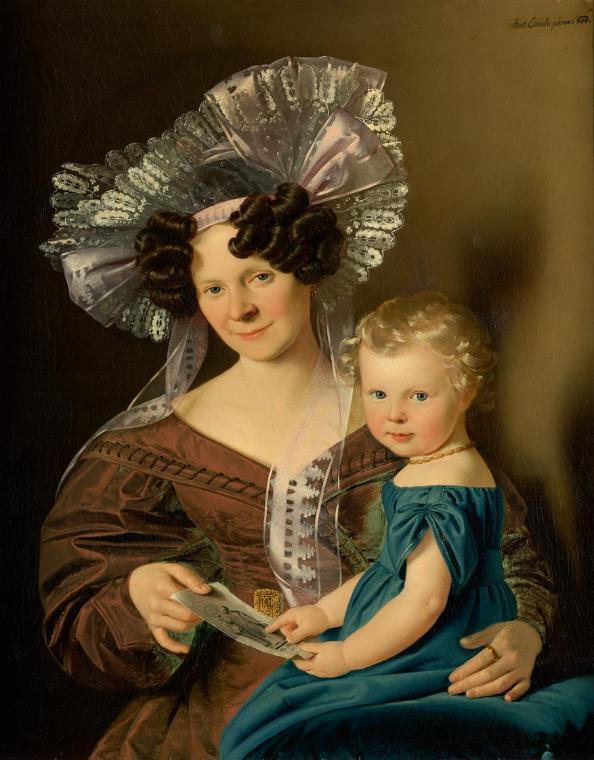 Anton Einsle, Mutter mit Kind, 1830, Öl auf Leinwand, 83 × 66 cm, Belvedere, Wien, Inv.-Nr. 117…