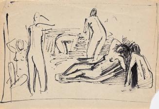 Paul Meissner, Sechs weibliche Akte, 1934, Tusche, 19 × 27,5 cm, Belvedere, Wien, Inv.-Nr. 1121…