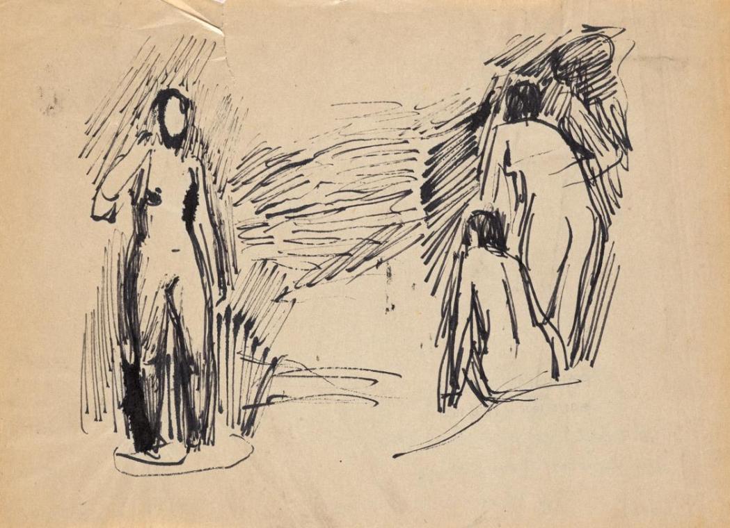 Paul Meissner, Drei weibliche Akte, 1934, Tusche, 20,5 × 28 cm, Belvedere, Wien, Inv.-Nr. 11219…