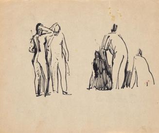 Paul Meissner, Zwei weibliche Aktgruppen, 1934, Tusche, 20,7 × 26 cm, Belvedere, Wien, Inv.-Nr.…