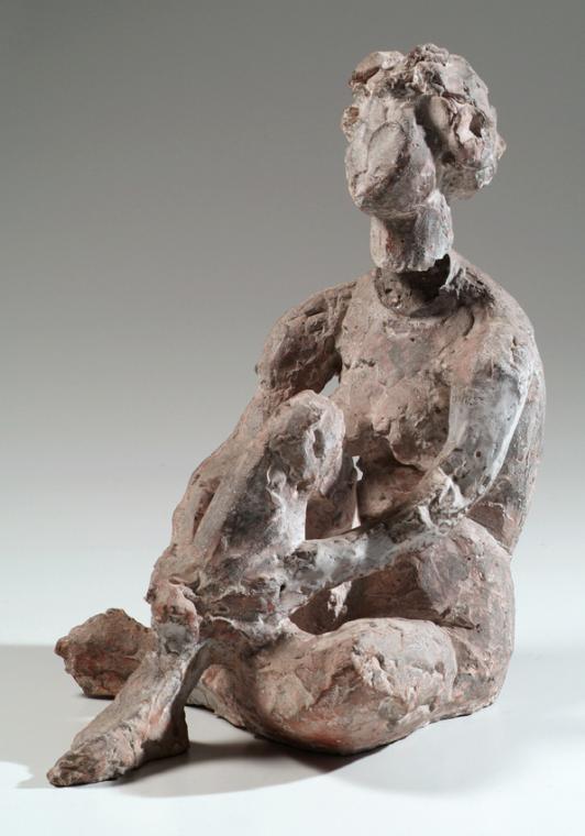 Josef Pillhofer, Sitzende, 1959, Zement, 38,5 cm, Artothek des Bundes, Dauerleihgabe im Belvede…