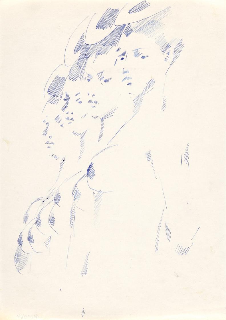 Paul Meissner, Multipler weiblicher Akt, undatiert, Tusche auf Papier, 29,8 × 21,2 cm, Belveder…