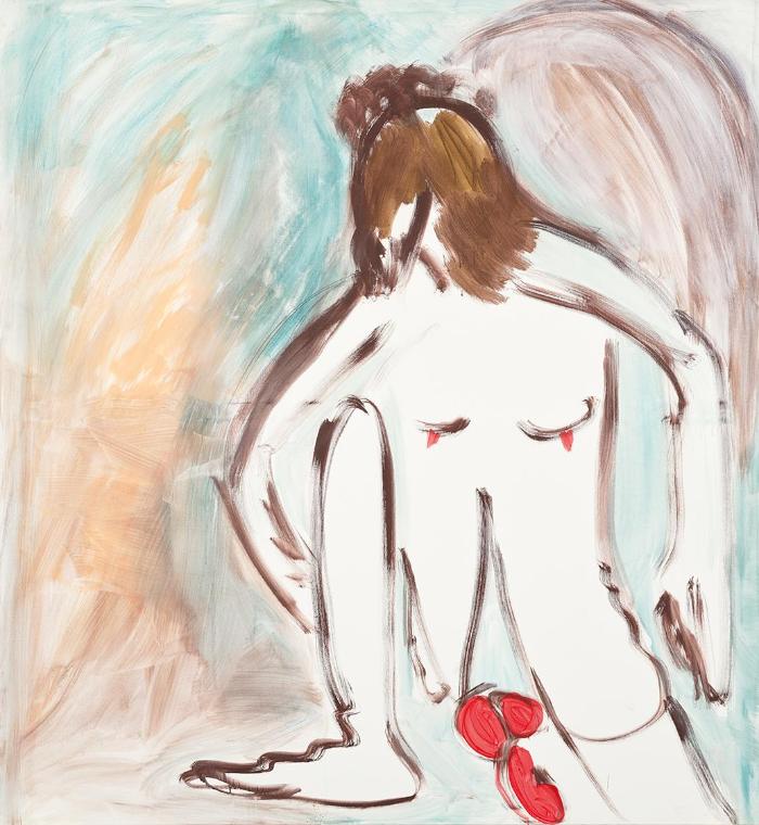 Tamuna Sirbiladze, Andro, 2006, Acryl und Öl auf Leinwand, ungerahmt: 200 × 185 × 2 cm, Belvede…