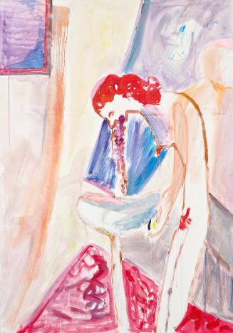 Tamuna Sirbiladze, Kotzen, 2005, Acryl und Öl auf Leinwand, ungerahmt: 220 × 154,5 × 2 cm, Belv…
