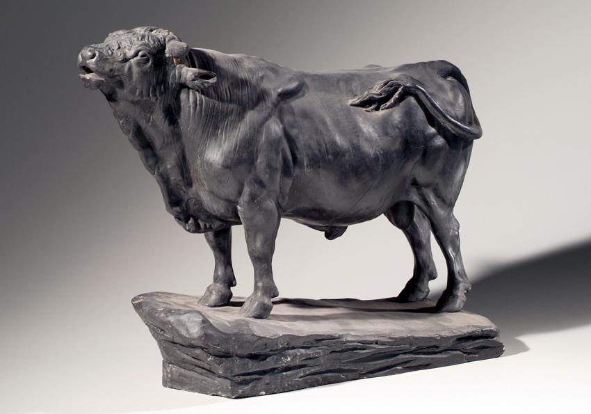 Friedrich Gornik, Zuchtstier, 1934, Gips, geschwärzt, 36 cm, Artothek des Bundes, Dauerleihgabe…