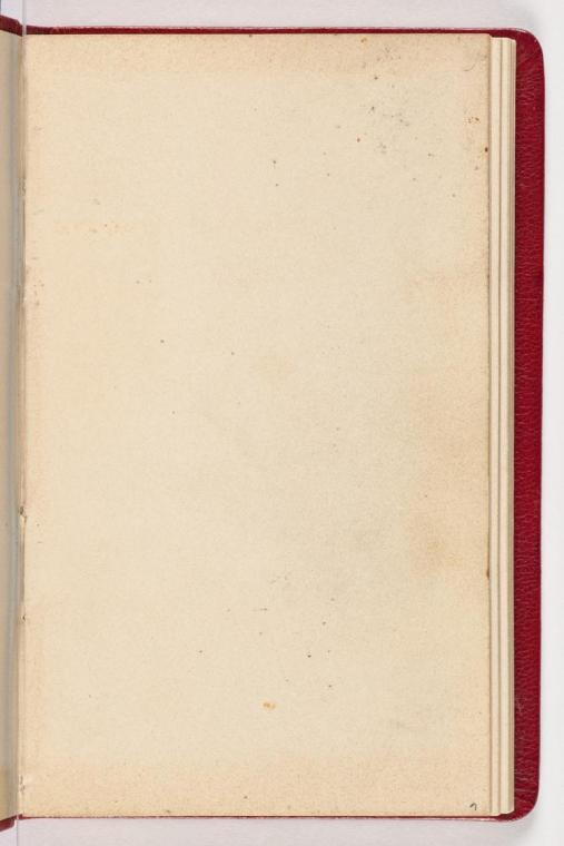 Gustav Klimt, Seite 1 (Leerseite), 1898, In rotes Leder gebundenes Büchlein, Zeichnungen und No…