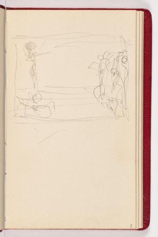 Gustav Klimt, Seite 5, 1898, In rotes Leder gebundenes Büchlein, Zeichnungen und Notizen mit Bl…