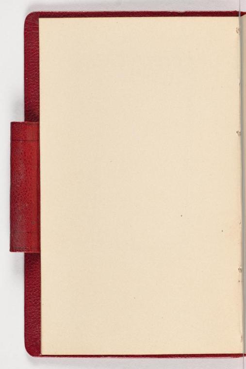 Gustav Klimt, Seite 10 (Leerseite), 1898, In rotes Leder gebundenes Büchlein, Zeichnungen und N…