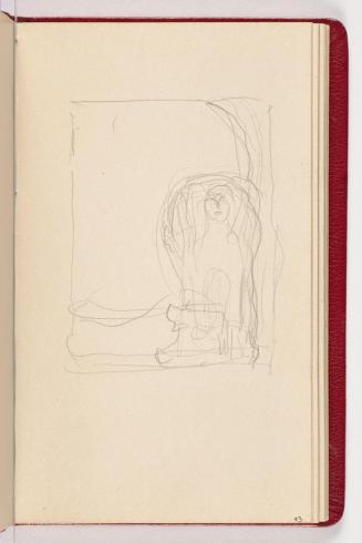 Gustav Klimt, Seite 13, 1898, In rotes Leder gebundenes Büchlein, Zeichnungen und Notizen mit B…