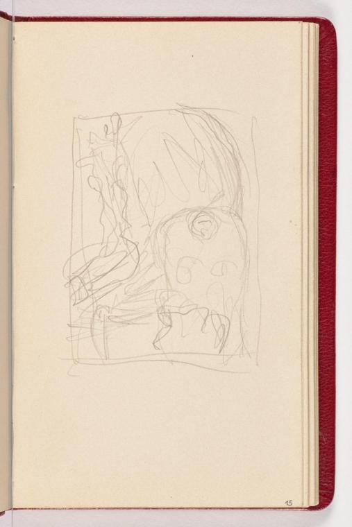 Gustav Klimt, Seite 15, 1898, In rotes Leder gebundenes Büchlein, Zeichnungen und Notizen mit B ...