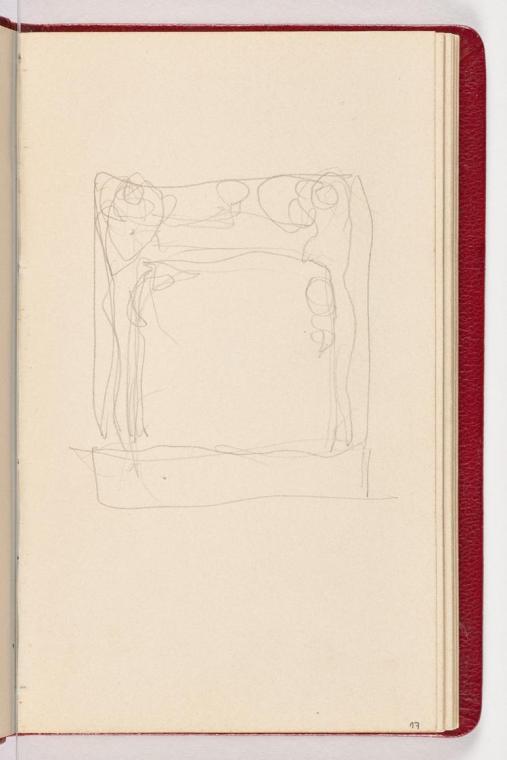 Gustav Klimt, Seite 17, 1898, In rotes Leder gebundenes Büchlein, Zeichnungen und Notizen mit B ...