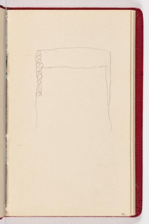 Gustav Klimt, Seite 19, 1898, In rotes Leder gebundenes Büchlein, Zeichnungen und Notizen mit B ...