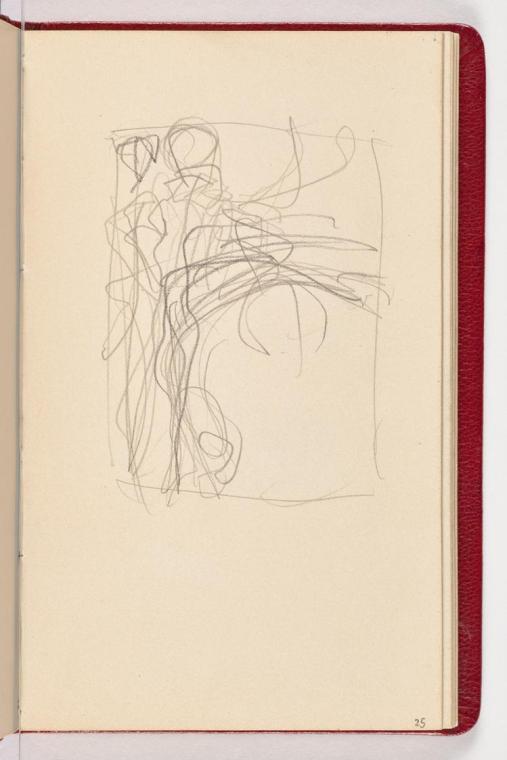 Schwer zu deutende Kompositionsskizze. Das Bildformat entspricht den Fakultätsbildern. Möglicherweise Variante zur Philosophie oder Ideenskizze zur Jurisprudenz.