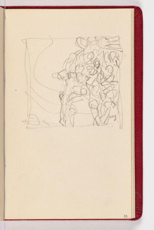 Gustav Klimt, Seite 53, 1898, In rotes Leder gebundenes Büchlein, Zeichnungen und Notizen mit B ...